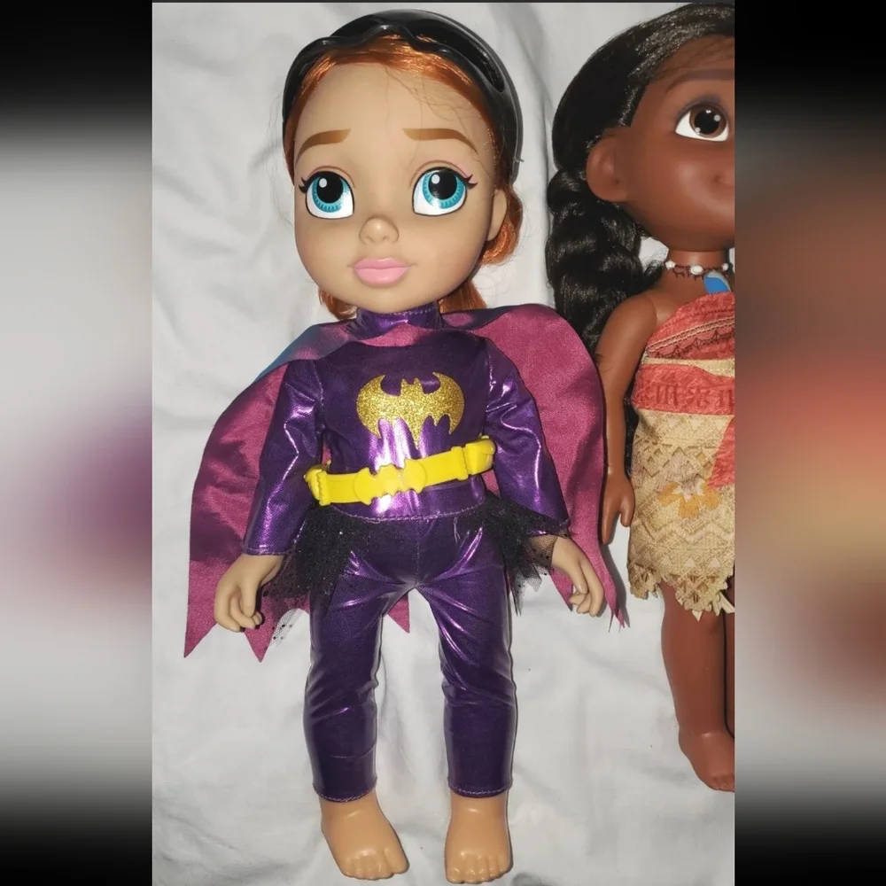 :*3 toddler Disney Princess Doll Baby 13" singing Frozen Elsa Moana & DC batgirl - Picture 2 of 15